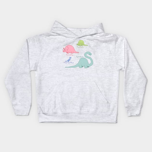 Pixel Art Dinosaur Kids Hoodie by Trijucre